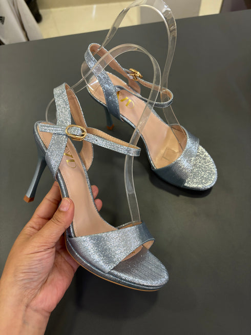 Women Glittery Open Toe Stiletto